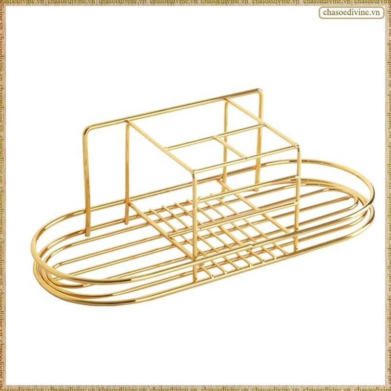 [K O G X] 1 Chiếc Vàng Treo Tường Phòng Tắm Dao Cạo Giá Để Đồ Mỹ Phẩm Tiết Kiệm Không Gian Sắt Chân Đế Thông Gió