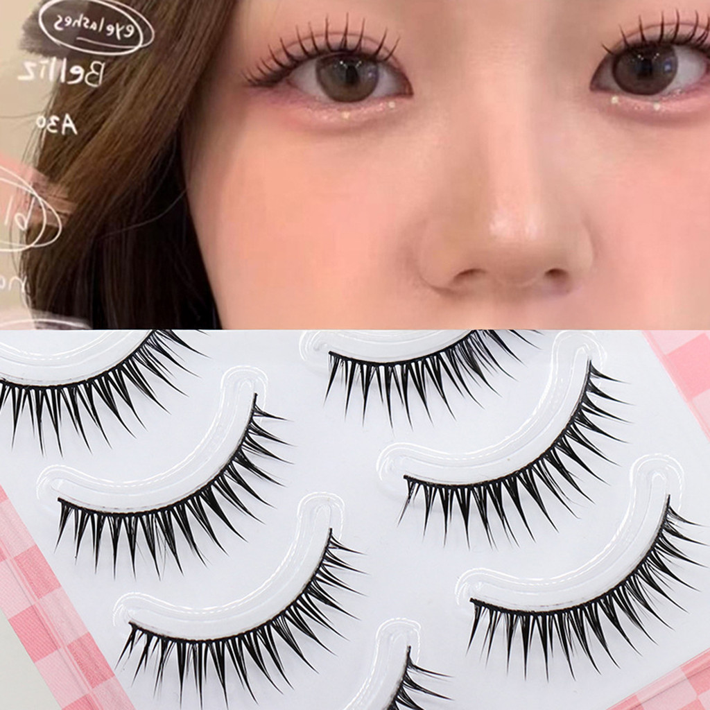 5 Cặp Lông Mi Giả Một Mảnh Tự Nhiên Sọc Wispy Dày Mắt Mi Lý Tưởng Cho Cosplay Và Trang Phục Dự Tiệc