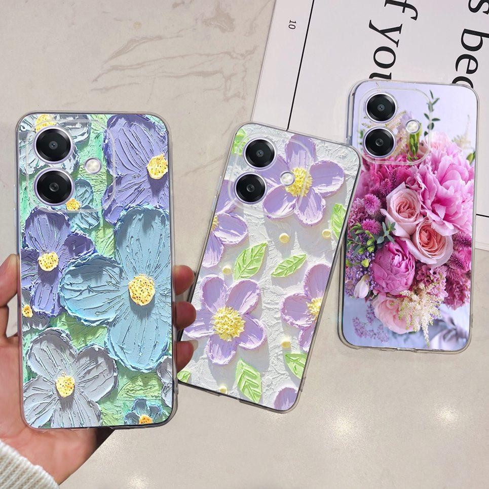 Ốp điện thoại OPPO A3x 4GCase OPPO A3 4G oppoA3 5G OppoA3x 5G CPH2683 CPH2641 CPH2681 CPH2669 Ốp silicon TPU mềm hình hoa
