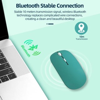 Chuột Bluetooth 5.0 Không Dây Cho Máy Tính Bảng Laptop Máy Tính Mini Siêu Mỏng Chuột Không Dây Sạc 2.4GHz Tắt Tiếng Nút
