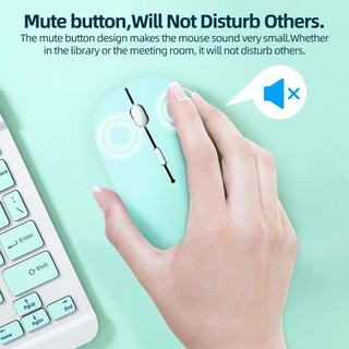 Chuột Bluetooth 5.0 Không Dây Cho Máy Tính Bảng Laptop Máy Tính Mini Siêu Mỏng Chuột Không Dây Sạc 2.4GHz Tắt Tiếng Nút