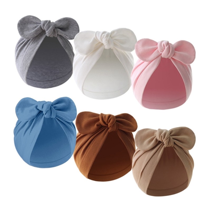 Mặt Trăng Trẻ Sơ Sinh Mũ Bò Bé Turban Mũ Lớn Không Xương Mũ Mềm Mũ Cho Bé 0-12M Bé Gái Bé Trai Thoáng Khí Bệnh Viện H