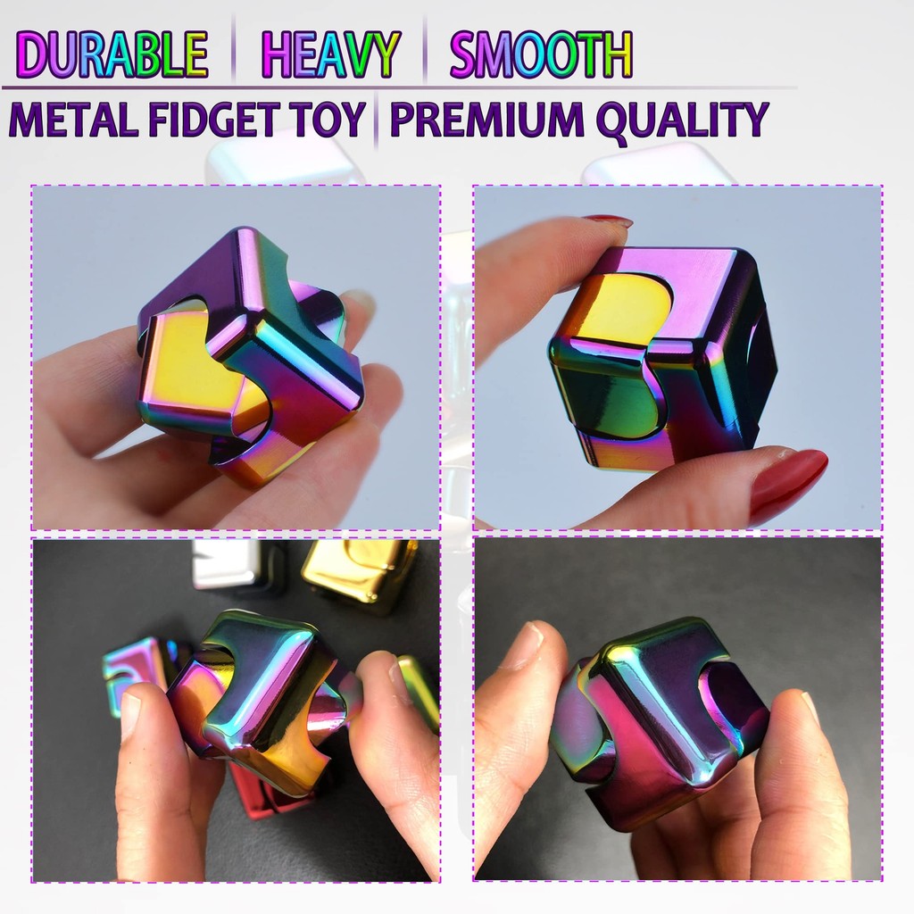 Kim Loại Vuông Fidget Spinner Antistress EDC Đầu Ngón Tay Đồ Chơi Giảm Căng Thẳng Tay Quay Từ Tính Top Chống Lo Âu Spiner Đồ Chơi Trẻ Em