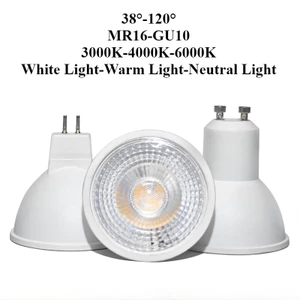 Bia Đèn LED 220V GU10/MR16 9W CRI cao, góc chiếu 120°, 38 độ, 3000K/4000K/6000K, ánh sáng trắng/ấm/tự nhiên, pha COB
