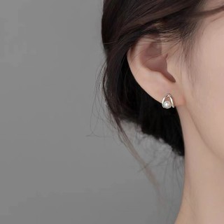 Bông tai ngọc trai bạc S925 Trang sức thời trang đơn giản Quà tặng nữ