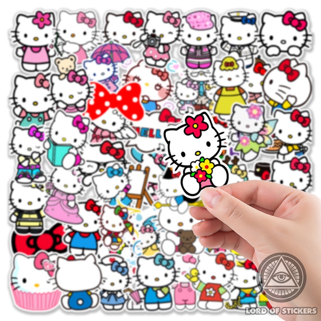 50 Nhãn Dán Hello Kitty Sticker Cute Phong Cách Hoạt Hình