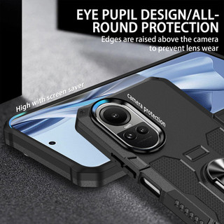 Dành Cho OPPO Reno 10 5G / Reno 10 Pro 5G Ốp điện thoại PC Cứng Mặt Sau TPU Mềm Cạnh Bảo Vệ Camera Giá Đỡ Nhẫn Chân Đế Chống Sốc Mỏng Bao