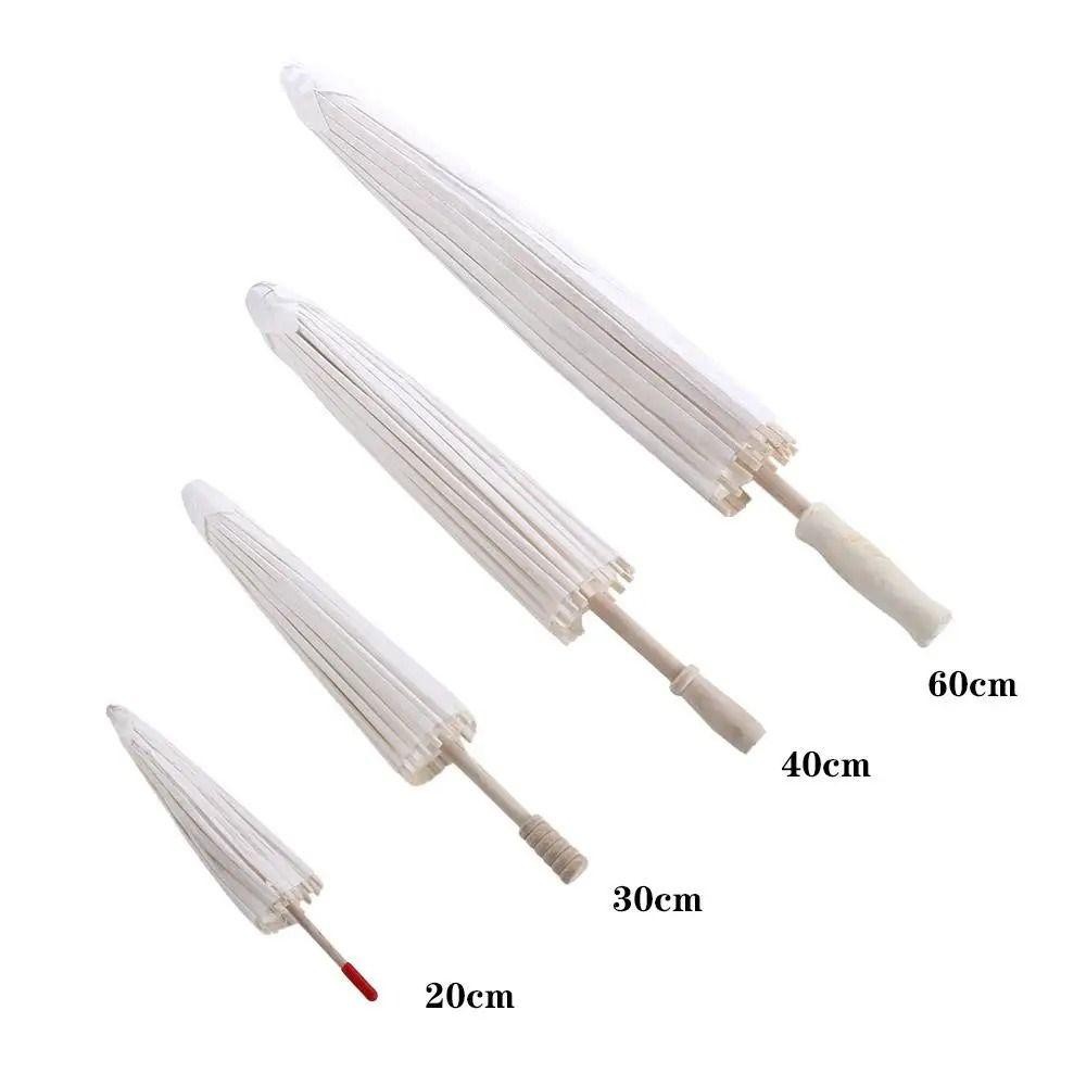 [COD] 1 Chiếc Ô Giấy, Đồ Dùng Tranh Handmade DIY Trắng Truyền Thống, Đường Kính Trống Tay Cầm Dài 20 / 30 / 40 / 60cm Đạo Cụ Chụp Ảnh Cho Bé Tắm Kỷ Niệm Sinh Nhật Đám Cưới