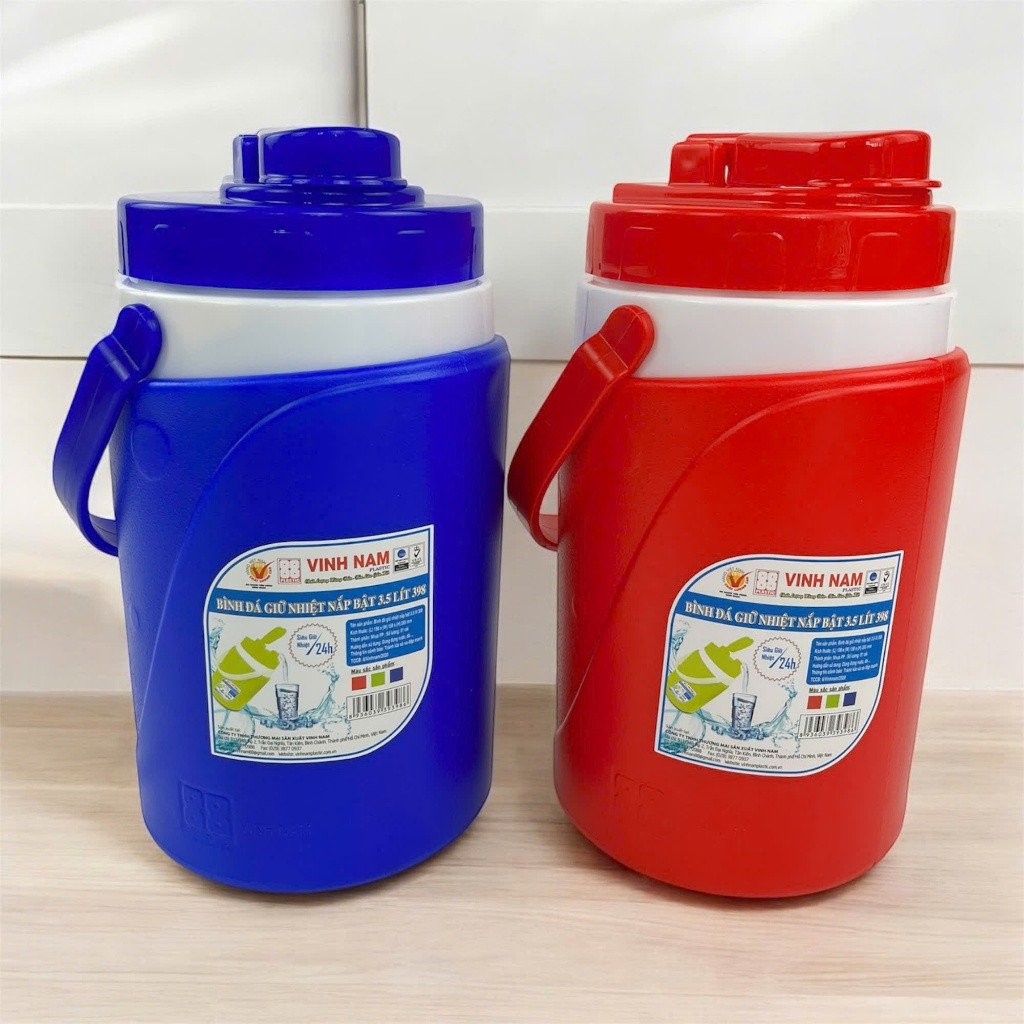 Bình Đá Giữ Nhiệt Nắp Bật Vinh Nam Plastic 1.5L 2L 3.5L Giữ Nhiệt Lên Đến 24h Bình Nước Giữ Nhiệt