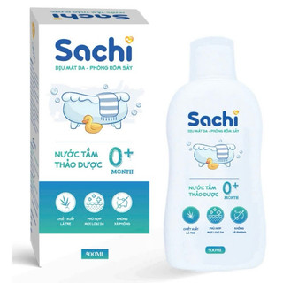 [Tặng 2 Khăn Sữa] Nước tắm gội thảo dược SACHI cho bé Chai 500ml