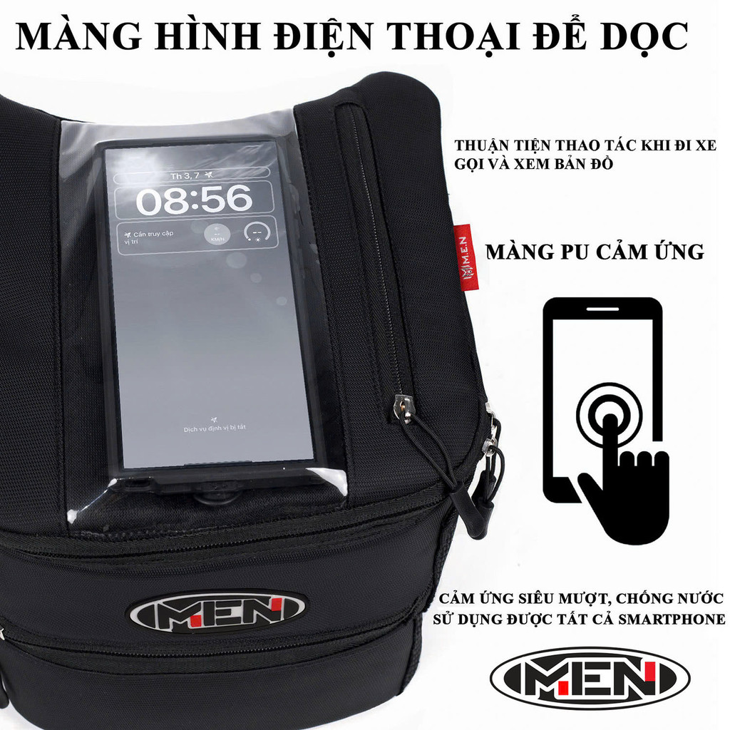 Túi treo đầu xe máy vải PVC cao cấp nhiều ngăn đa chức năng Men K2 [SIÊU SALE LỚN]