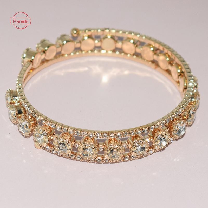Vòng tay pha lê thời trang diễu hành dành cho nữ Vòng tay cưới Trang sức tay nhiều lớp Vòng tay đính đá cô dâu VN