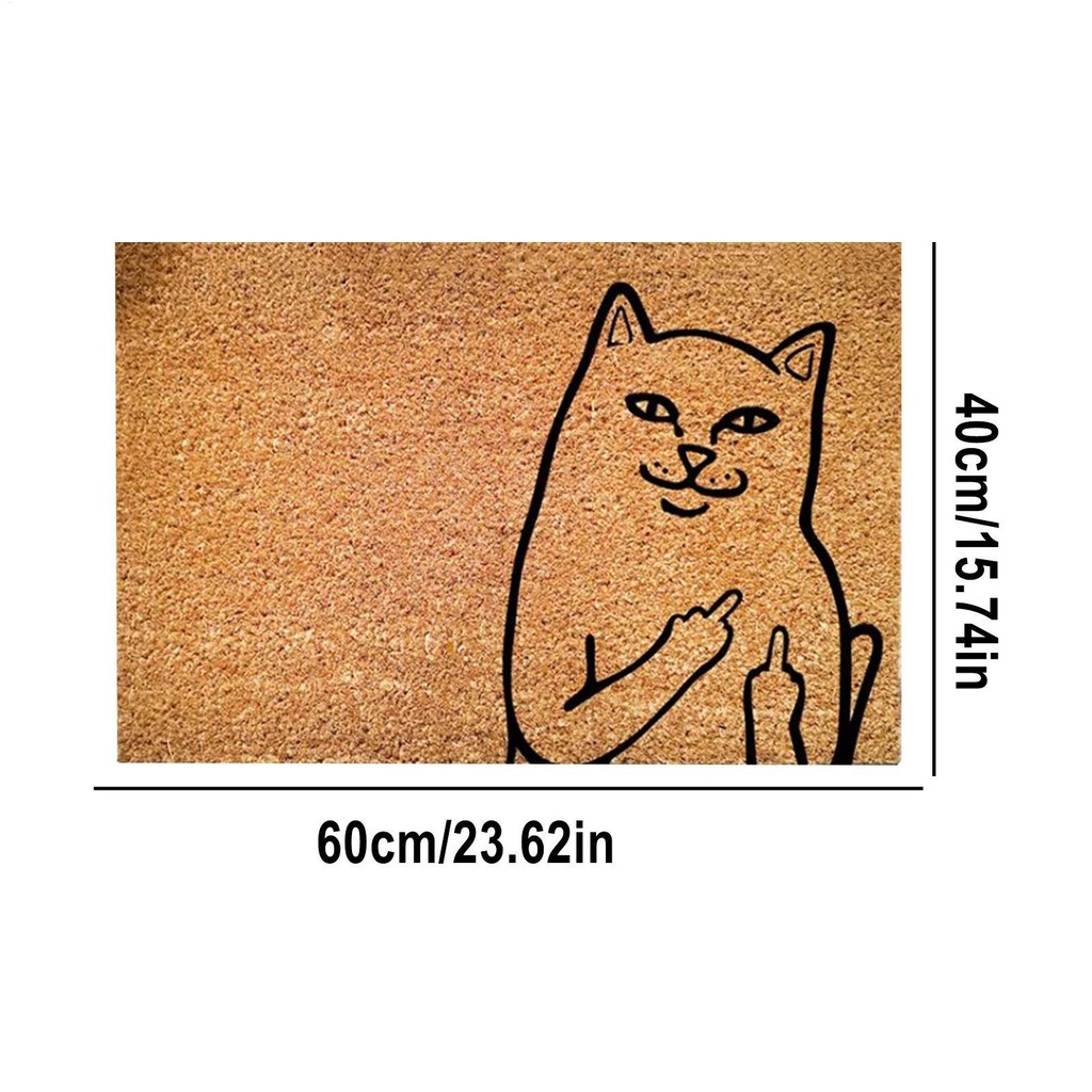 Go Away Thảm chùi chân hoạt hình Mèo Unwelcome Thảm cửa ngoài trời vui nhộn Trang trí cửa trước 60X40cm