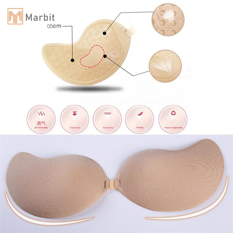 Marbit Strapless Silicone Push Up Áo ngực vô hình Tự dính Plus Kích thước Áo ngực liền mạch Mới