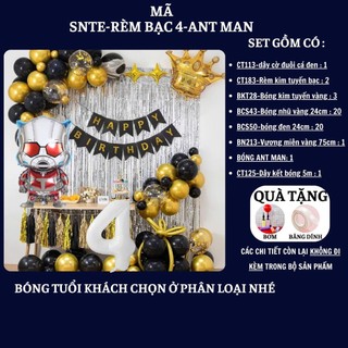 Set Bóng Trang Trí Sinh Nhật Tuổi Meo,tuổi Mão, thôi nôi, 12 con giáp cho bé gái - bé trai SNTE-RÈM BẠC 4-ANT MAN Cao su