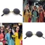 Mắt kính râm mát nữ chụp ảnh mặc áo dài Tết 2025, gọng kính oval kim loại tráng gương thời trang sang trọng