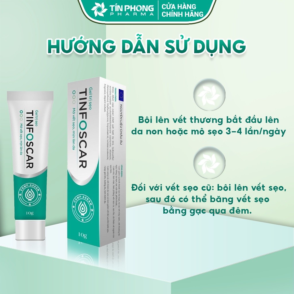 Ảnh Gel Mờ Sẹo TinfoScar Giúp Giảm Sự Hình Thành Sẹo, Làm Mịn, Cung Cấp Độ Ẩm Và Đều Màu Da Tuýp 10g TMP011 3