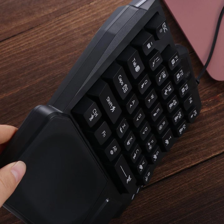 Bàn phím đơn MLINX, Bàn phím một tay siêu mỏng USB, Bàn phím cơ chơi game Mini 3 màu đa chức năng Bàn phím cơ chơi game có dây PC để bàn – 5