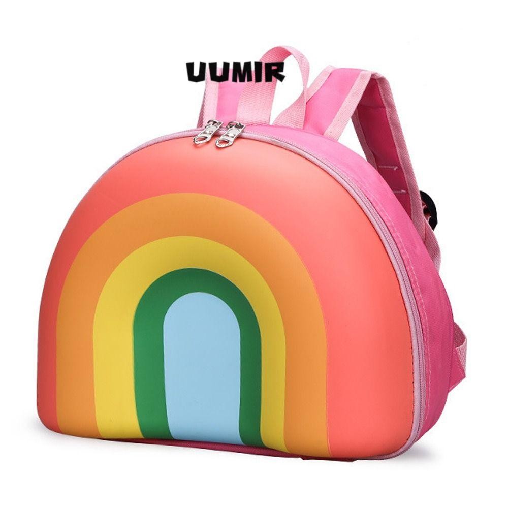Ba lô UUMIR, Túi đi học chống nước cầu vồng dễ thương, Túi học sinh nhẹ có sức chứa lớn di động bền bỉ cho trẻ em
