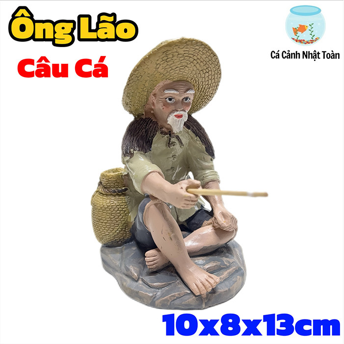 Ông Lão Câu Cá Trang Trí Tiểu Cảnh, Non Bộ, Bể Cá Cảnh (10x8x13cm)