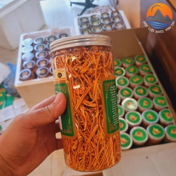 Nấm Đông Trùng Hạ Thảo Huy Cương sấy khô thăng hoa (50g) sợi gãy. Trà đông trùng hạ thảo ngâm mật ong, ngâm rượu