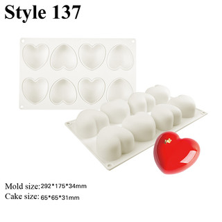Silicon Hình Trái Tim Khuôn Bánh Sô Cô La Mousse Món Tráng Miệng Cưới Lễ Tình Nhân Tiếp Liệu Khuôn Bánh