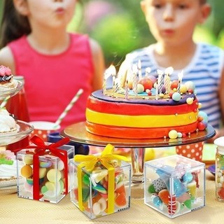 1 / 3 / 5 Hộp Bảo Quản Quà Tặng Trong Suốt Mini Vuông - Hộp Đựng Kẹo Thực Phẩm Đa Chức Năng Có Nắp