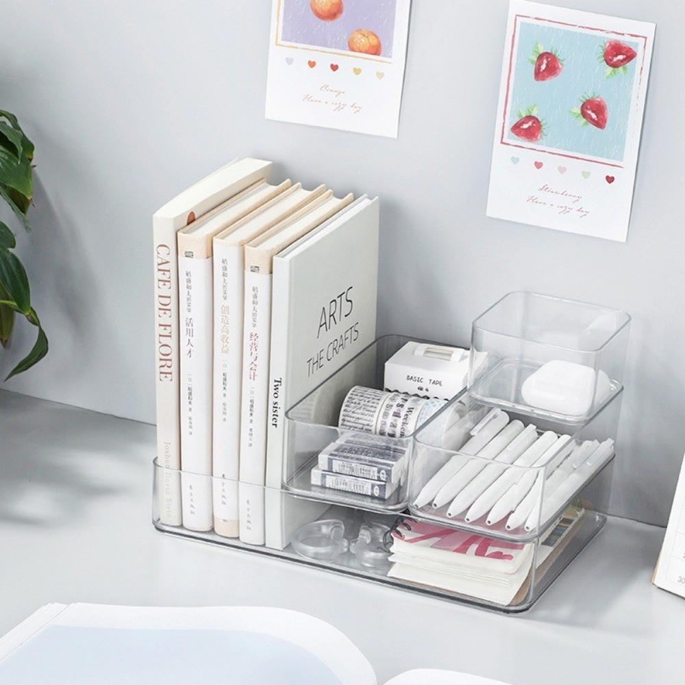 [Trang chủ] Hộp đựng đồ PET lồng vào nhau với ngăn có thể tùy chỉnh, Hộp sắp xếp bền trong suốt, Giải pháp gia đình dễ dàng làm sạch và xếp chồng lên nhau