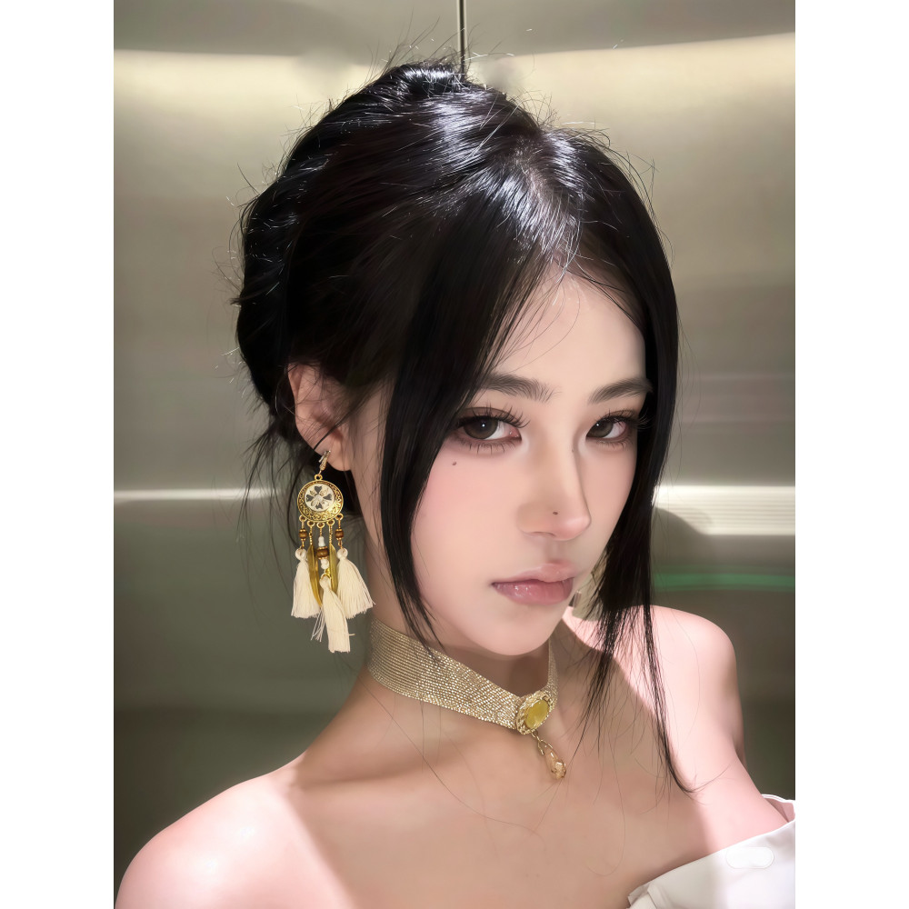 Bông tai tua rua lông vũ phong cách mới Bohemian Móc tai nữ
