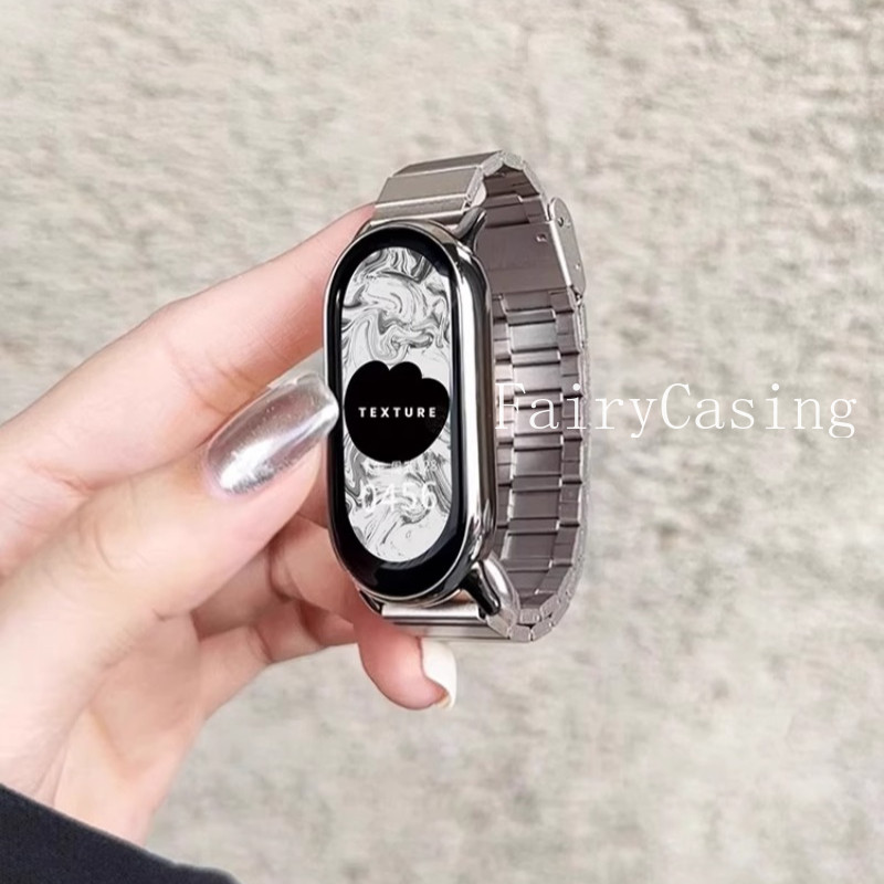 Dây đeo kim loại cho Mi Band 10 9 8 Vòng đeo tay cho Xiaomi Mi Band 7 6 5 4 3 Phụ kiện thay thế bằng thép không gỉ