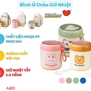 Cốc Ủ Cháo Dear Little Bear Inox 304 Tiện Lợi - Cốc Giữ Nhiệt Đựng Thức Ăn Cho Bé