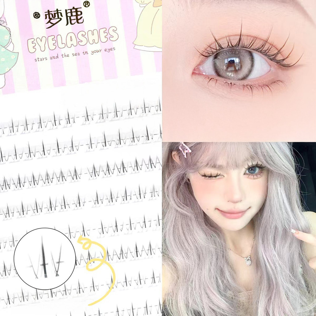 Cụm lông mi dưới đáy 4-7mm Màu đen DIY Cá nhân Lông mi Anime Thích hợp cho mọi loại mắt