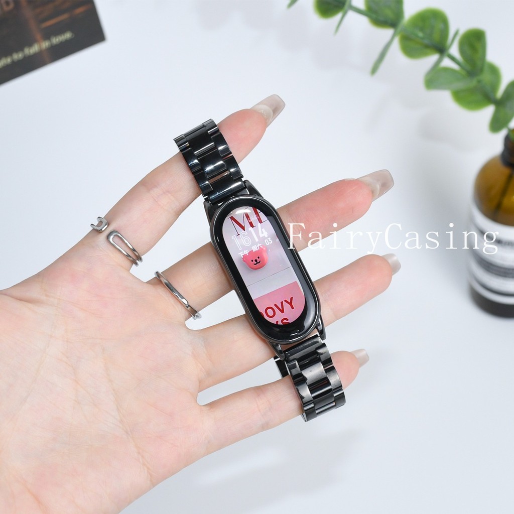 Dây Đeo Kim Loại Cho Xiaomi Mi Band 10 9 8 7 6 5 4 3 Vòng Tay Thép Không Gỉ Cho Mi Band 8 9 Dây Đeo Tay Phụ Kiện