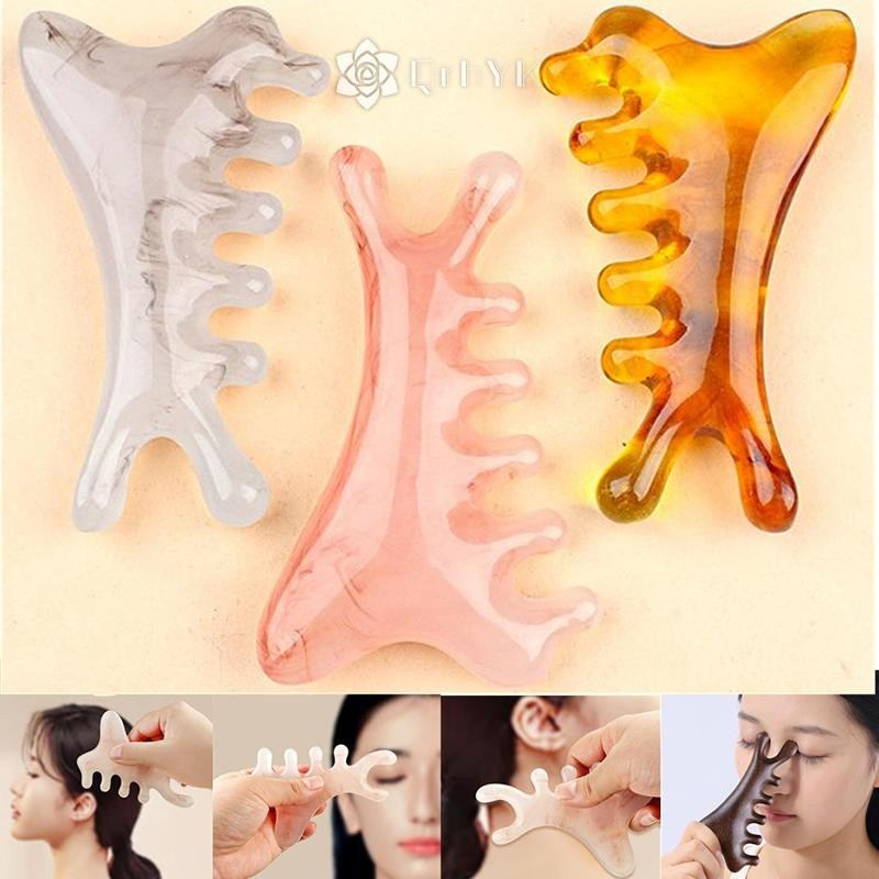 QrhYK Cơ Thể Kinh Tuyến Massage Lược Nhựa Năm Răng Rộng Lược Châm Cứu Lưu Thông Máu Chống Tĩnh Điện Mịn Tóc Mới