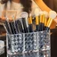 Hộp lưu trữ cọ trang điểm FAVORITEGOODS, 3 lưới đựng mỹ phẩm, Bàn chải lông mi bền Acrylic đa năng Bàn sắp xếp