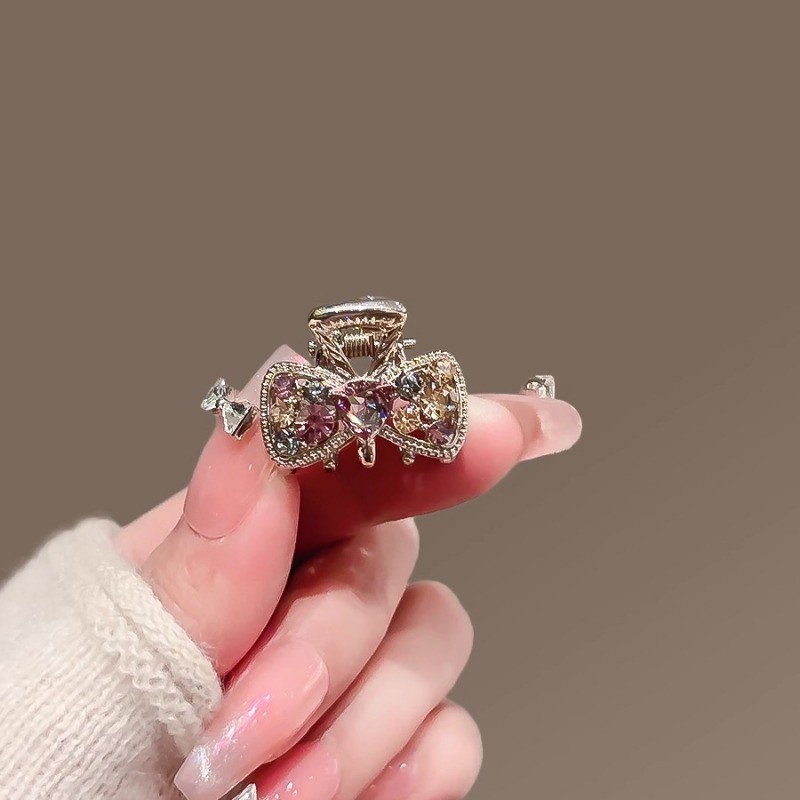 MAUROPOLI [Sẵn Sàng] Nơ Kim Cương Nhấp Nháy Cao Cấp Kẹp Nhỏ Phong Cách Mới Bên Nổ Tóc Top Kẹp Tóc Gãy Kẹp Tóc Nhỏ Sang Trọng