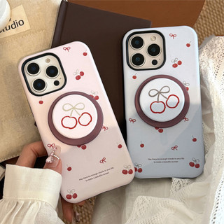 [Sheren] Ốp Điện Thoại Giá Đỡ Từ Tính Cherry Thích Hợp Cho i17 16 15 14 13 12 11 pro max Vỏ Bảo Vệ Chống Sốc