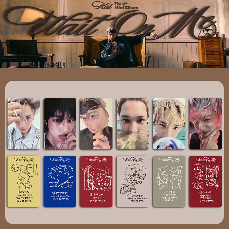 4-6 chiếc EXO KAI Wait On Me HELLO WORLD Lomo Cards 4 phút Album Solo Photocards BAEK HYUN CHEN XIUMIN SUHO Park Chanyeol D.O. Bưu thiếp Oh Se Hun YM