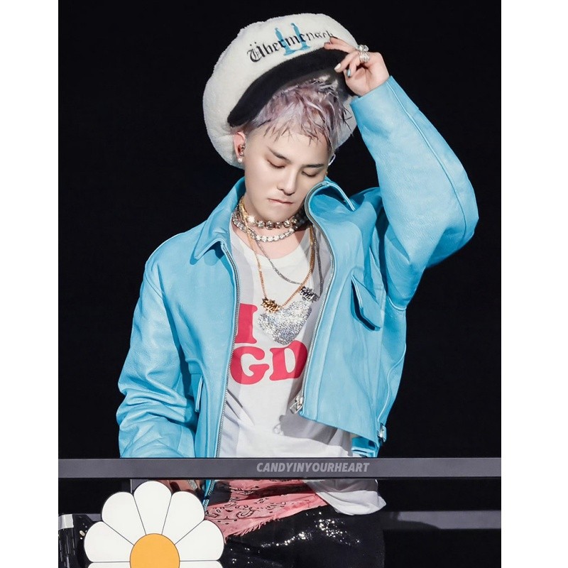 YB1 G-Dragon Nhật Bản tour du lịch thế giới 2025 cùng phong cách I LOVE GD Áo thun cotton đính đá ngắn tay BY1