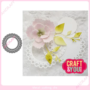 Tròn Ren Khung Thép Carbon Cắt Khuôn Sổ Lưu Niệm Cắt Kim Loại Chết Dập Nổi Khắc Bản Mẫu DIY Album Ảnh Sổ Tay Trang Trí Dụng Cụ