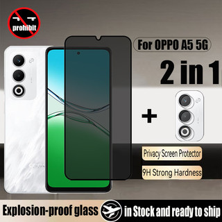 Kính cường lực chống gián điệp 2 trong 1 OPPO A5 Bảo vệ màn hình riêng tư cho OPPO A3 A5 Pro A5X A60 A79 A78 A58 A38 A18 4G 5G Phim bảo vệ kính + Phim ống kính máy ảnh