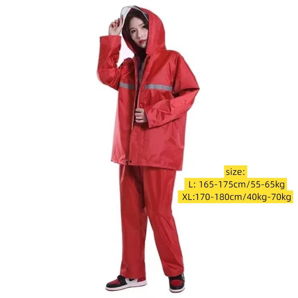 Áo mưa JKDESIGN unisex, bộ đồ mưa chống bão dày chống nước thoáng khí với dải phản quang