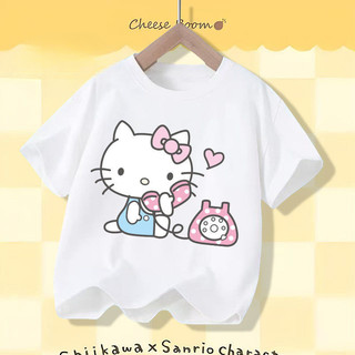 2025 Hello Kitty Bé Gái Mùa Hè Áo Thun Bé Trai Hoạt Hình In Tee Tay Ngắn