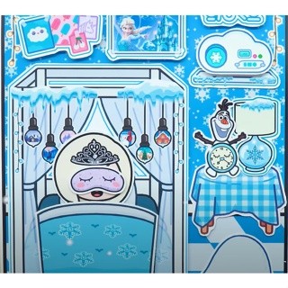 Đồ chơi búp bê giấy công chúa  tuyết  Frozen đáng yêu,đồ chơi bóc dán thủ công candy home papper