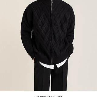 Áo len Cardigan Dichuangzhe Nam Phong Cách Hồng Kông Retro Màu Trơn Dệt Kim Đơn Giản