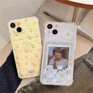 Túi đựng thẻ hoa cúc Vỏ điện thoại cho Samsung Galaxy S24 Ultra S22 S23 Plus S21 Ultra S23 S20 FE M54 M53 M33 5G Vỏ silicon trong suốt mềm Bảo vệ toàn diện