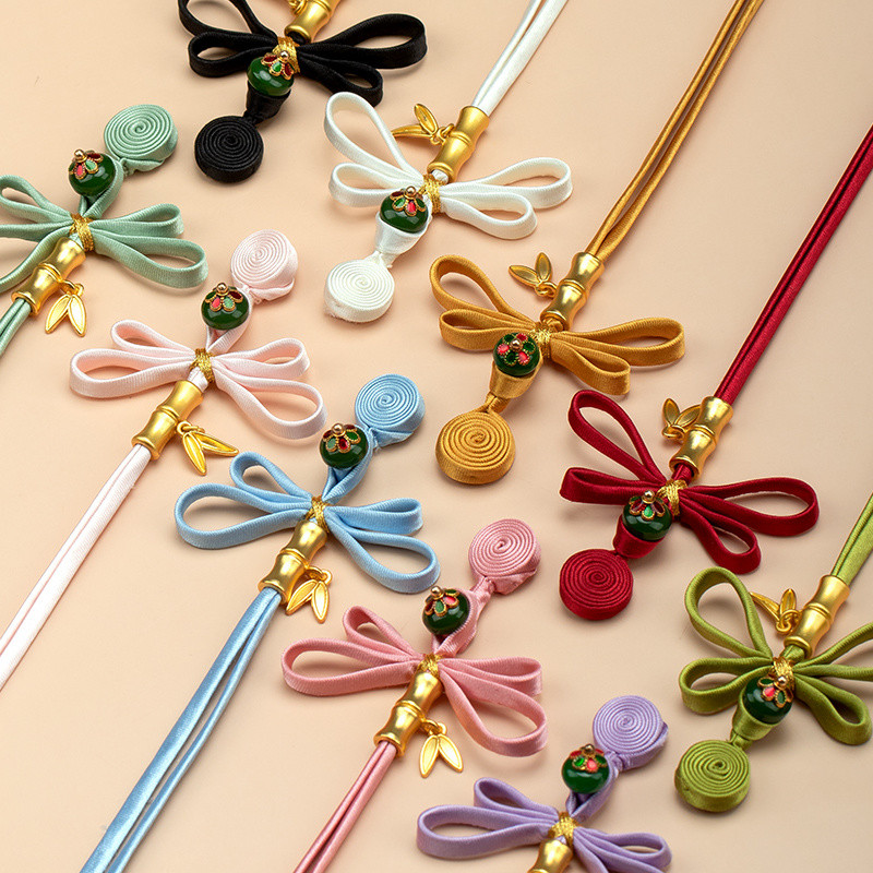 Sườn Xám Tấm Nút Mới Phong Cách Trung Quốc Cuộn Dây Bướm Tua Rua Tấm Hương Nút Hanfu Dệt Tay Nút Trang Trí Phụ Kiện Hơn