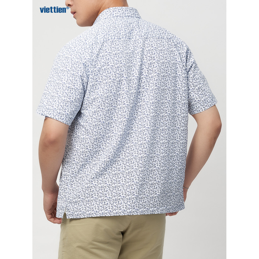 Sơmi ngắn tay lai ngang VIETTIEN SMART CASUAL vải Hoa Hồng form REGULAR VT00000219