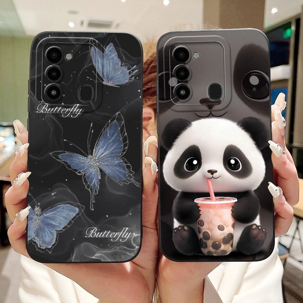 Ốp Điện Thoại Tecno Spark 8C KG5j KG5k Saprk 9 KG5p Spark GO 2022 Vỏ Silicon Mềm Gấu Trúc Mèo Hoạt Hình Vỏ Hoa