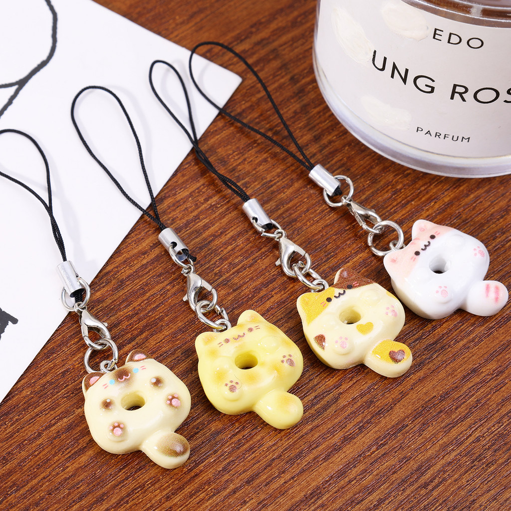 Dây buộc điện thoại hình mèo hoạt hình Mini – Dây đeo móc khóa Kawaii cho túi xách, chìa khóa & di động, Phụ kiện DIY chống thất lạc Y2K dễ thương